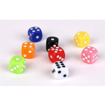 Kostky, mix barev, plast, 8 ks