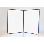 Desky na diplom, modrá, A4, koženka, kovové rohy, 5999131712652