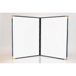 Desky na diplom, černá, A4, plyš, kovové rohy, 5999131712669