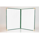 Desky na diplom, zelená, A4, plyš, kovové rohy, 5999131712683