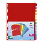 Rozlišovače, plastové, A4 Maxi, 12 částí, VIQUEL