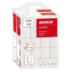 Papírové ručníky, bílá, skládané, dvouvrstvé, 200 ks, KATRIN