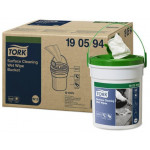 Vlhčené utěrky na čištění povrchů, 1-vrstva, 58 ks, kbelík, bílá, W15 systém, TORK