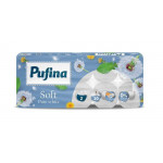 Toaletní papír "Soft White", bez parfemace, 2-vrstvý, 10 rolí, PUFINA PP20645