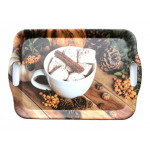 Podnos Káva, hranatý, plastový, 35,5 x 25,5 cm