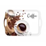 Tác s uchy, kávový vzor, plastový, obdélníkový, 41,5 x 28,5 cm, 1605MUA124