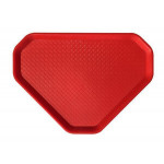 Samoobslužný podnos, červená, trojúhelníkový, plastový, stravovací, 47,5 x 34 cm