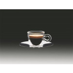 Hrnek espresso s nerezovým podšálkem "Thermo", 6,5 cl, dvoustěnný