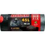 Pytle na odpadky "Aluflexy", černá, zatahovací, 45 l, 10 ks, LDPE, ALUFIX