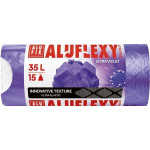 Pytle na odpadky "Aluflexy", fialová, s vůní, zatahovací, 35 l, 15 ks, LDPE, ALUFIX