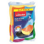 Čisticí houba "Pur Active Colors", 3+1 ks, VILEDA