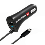 Adaptér do auta SWISSTEN 12W, 1 port, USB-A, kabel USB-C