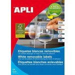 Etiketa, 64,6x33,8 mm, snímatelná, zaoblené rohy, 2400 ks, APLI