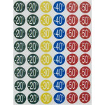 Slevové etikety, barevné, -20 až -50 %, kruhové, průměr 24 mm, 240 etiket/balení, APLI 101373