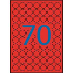 Etikety, kruhové, červená, průměr 19mm, 560 ks/bal., A5, APLI