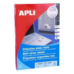 Etiketa, stříbrná, 45,7 x 21,2mm, zaoblené rohy, voděodolná, polyester, 4800ks/bal., APLI