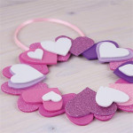 Samolepicí pěnovka "Eva Sheets", mix barev, se třpytkami, tvar srdce, 52 ks, APLI 13283