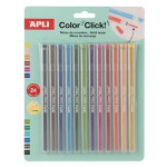 Náplň do mechanické pastelky "Color Click", 12 barev, 24 ks/balení, APLI 20548