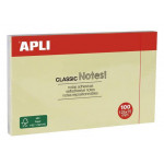 Samolepicí bloček "CLASSIC", žlutá, 75 x 125 mm, 100 listů, APLI 10976