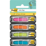 Samolepicí záložky se zásobníkem, mix neonových barev, 12 x 43 mm, 4x 24 listů, tvar šipky, 3M POSTI