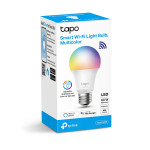 LED žárovka TP-LINK Tapo L530E, E27, 220-240V, 8.7W, 806lm, 6000k, RGB, 15000h, chytrá Wi-Fi žárovka