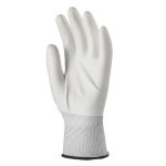 Pracovní rukavice máčené na dlani a prstech v polyuretanu, velikost 7, bílé