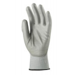Pracovní rukavice máčené na dlani a prstech v polyuretanu, velikost 8, šedé