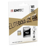 Paměťová karta "Elite Gold", microSDHC, 16GB, UHS-I/U1, 85/20 MB/s, adaptér, EMTEC ECMSDM16GHC10GP