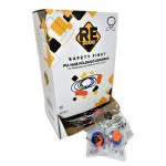 Špunty do uší se šňůrkou, oranžová, PU pěna, 100 párů, SF0325