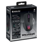 Defender Wolverine GM-700L RGB Myš drátová, černá, 12800DPI