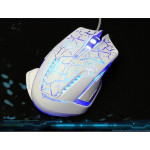 E-blue Mazer Pro Myš drátová, bílo-modrá, 2500DPI, e-box