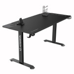ULTRADESK Herní stůl MOMENTUM - Black, 152,5x70 cm, 75,5 cm, s XXL podložkou pod myš, držák sluchátek, nápojů, mobilu