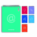 Spirálový blok, 15x21 cm, čtverečkovaný, sv.modrá, 60 listů, MITAMA 35509-90188