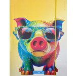 Desky s gumičkou "Animal", prasátko, MITAMA 62730-90086