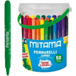 Fixy JUMBO, sada, 50 ks, omyvatelné, 5 mm, kulaté, MITAMA 62875