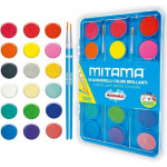 Vodové barvy, 18 barev, 2,9cm, MITAMA 62890