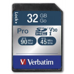 Paměťová karta "PRO", SDHC, 32GB, CL10/U3, 90/45MB/sec, VERBATIM
