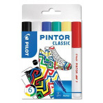 Set dekorativních popisovačů "Pintor F", 6 barev klasik, 1 mm, PILOT