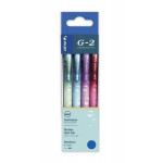 Gelové pero "G-2 Bubble", mix barev, sada, 0,32 mm, 4 ks, stiskací mechanismus, PILOT 449065