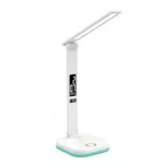 Platinet PDL711RGBW stolní LED lampa stmívatelná, bezdrátové nabíjení, hodiny, bílá