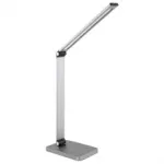 Platinet PDL888S stolní LED lampa 10W stmívatelná, dotykové ovládání, bezdrátové nabíjení, USB port, stříbrná
