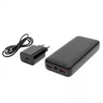 Platinet PMPB20SETB SET 3v1 Powerbanka 20000 mAh + Nabíječka 20W Power Delivery, kabel USB-C 1m, černá