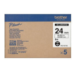 Brother originální páska do tiskárny štítků, Brother, HGE-151, černý tisk/průhledný podklad, 8m, 24mm, 5 ks v balení, cena za bale