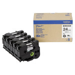 Brother originální páska do tiskárny štítků, Brother, HGE-251, černý tisk/bílý podklad, 8m, 24mm, 5 ks v balení, cena za balení