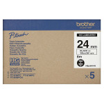 Brother originální páska do tiskárny štítků, Brother, HGE-651, černý tisk/žlutý podklad, 8m, 24mm, 5 ks v balení, cena za balení