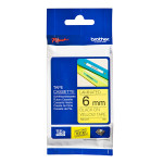 Brother originální páska do tiskárny štítků, Brother, TZE-611, černý tisk/žlutý podklad, laminovaná, 8m, 6mm