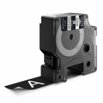 Dymo originální páska do tiskárny štítků, Dymo, 12267, 1805432, bílý tisk/černý podklad, 5.5m, 24mm, RHINO vinylová profi D1