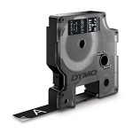 Dymo originální páska do tiskárny štítků, Dymo, 1978365, bilý tisk/černý podklad, 3m, 12mm, D1, permanentní vinylová