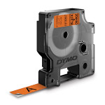 Dymo originální páska do tiskárny štítků, Dymo, 1978367, černý tisk/oranžový podklad, 3m, 12mm, D1, permanentní vinylová