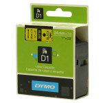 Dymo originální páska do tiskárny štítků, Dymo, 53718, S0720980, černý tisk/žlutý podklad, 7m, 24mm, D1